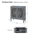 thumbnail image 2 of Tina's Home 32" Tall 2-Door Sideboard Cabinet with 1 Shelf, Floral Carved Doors, Wood Legs Storage Buffet Cabinet for Living Room, Kitchen, Dining Room, Gray, 2 of 8