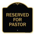 thumbnail image 1 of SignMission A-DES-BG-1818-23186 18 x 18 Po Signe de la Série Designer - Réservé pour Pastor&44; Noir & Or, 1 of 1