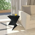 thumbnail image 4 of LeisureMod 15.75" Triangular Side Table, Stackable Plastic Accent End Table for Indoor & Outdoor Use, Weather-Resistant Modern Patio & Living Room Table, Set of 4, Black, 4 of 6
