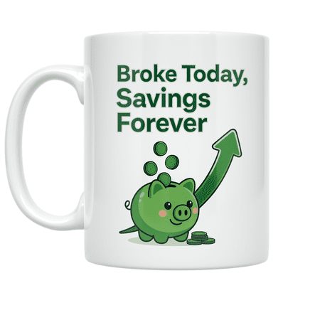 Broke Today Savings Forever - Savings Challenge Enthusiast - 11 oz Ceramic Coffee Mug