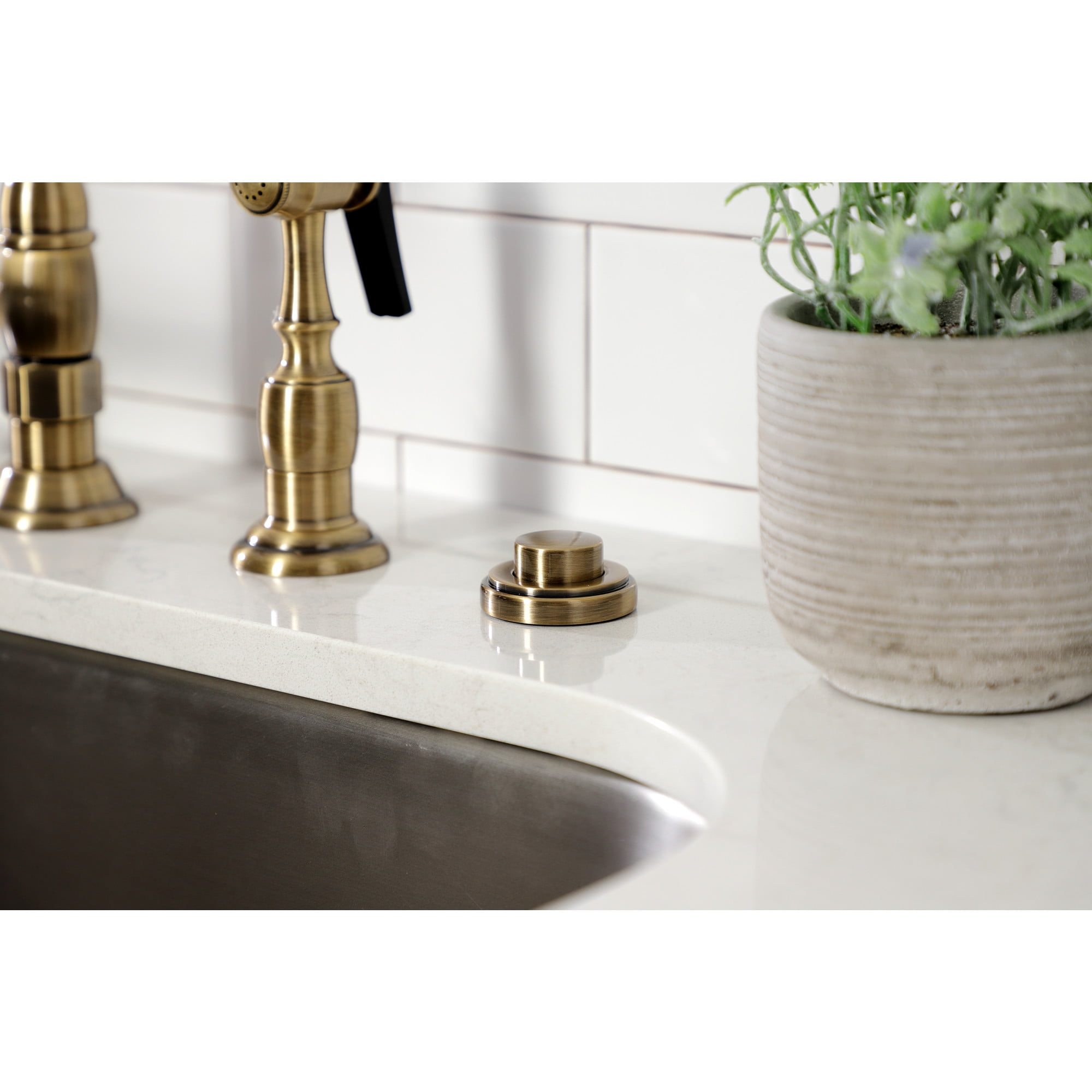 Kingston Brass KA21AB Trimscape Disposal Air Switch Button in Antique Brass