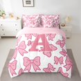thumbnail image 2 of Castle Fairy Boys Girls Cute Bowtie Letter Monogrammed A Twin Bedding Sets 7-Piece,Cartoon Bow Bowknot Bedding Comforter Set Microfiber,Dreamy Princess Breathable Sheet Sets,Breathable Home Decor, 2 of 8
