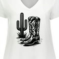 thumbnail image 4 of Inktastic Cowboy Cowgirl Boots Cactus Women's Plus Size V-Neck T-Shirt, 4 of 5