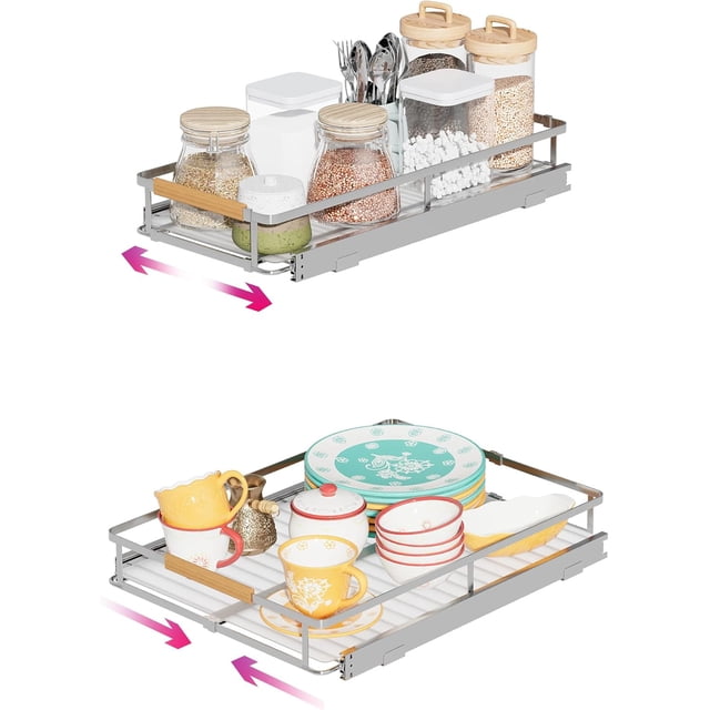 Expandable Pull Out Cabinet Organizer Slide Out Drawers for Kitchen Cabinets .~.&#;W x .&#;&#;D Pull Out Drawers for Kitchen Cabinets