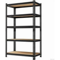 2000LBS Storage Shelves 5 Tier Garage Shelving Heavy Duty, Adjustable Metal Shelving Unit, Garage Shelves for Basement, Warehouse, Pantry, 72" H x 35.8" W x 15.8" D, Black