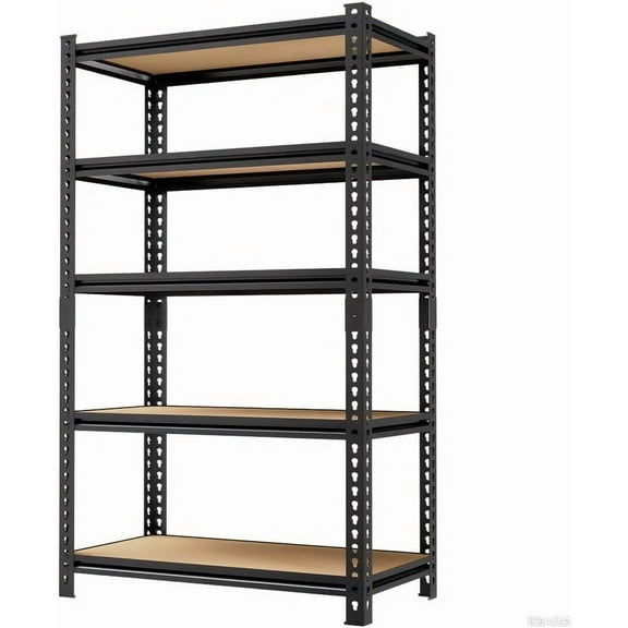 2000LBS Storage Shelves 5 Tier Garage Shelving Heavy Duty, Adjustable Metal Shelving Unit, Garage Shelves for Basement, Warehouse, Pantry, 72" H x 35.8" W x 15.8" D, Black