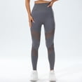 thumbnail image 5 of Women's Hollowed Out High Waisted Yoga Pants, Seamless Hip Lifting Workout Leggings, Quick Dry Running Fitness Pants for Women, Tummy Control Athletic Gym Pants Grey L, 5 of 8