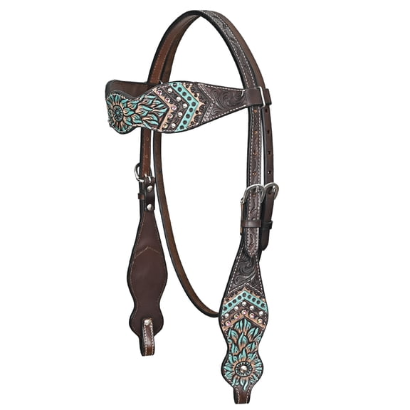 HILASON Western Horse Headstall American Leather Brown