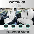 thumbnail image 2 of For 2020-2024 Tesla Model Y FH Group Faux Leather Custom Fit Car Seat Covers Full Set - Solid White, 2 of 5