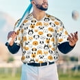 thumbnail image 5 of Lsque Dog Faces Pattern Mens Polo Golf Shirts Funny Graphics Shorts Sleeve Button Shirts Baseball T-shirt-Large, 5 of 7