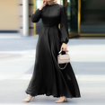 thumbnail image 2 of Dresses for Womens, Womens Abaya Long Sleeve Dress Prayer Solid Color Dress Loose Maxi Dress Abaya Ramadan Robe, 2 of 4
