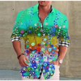thumbnail image 1 of Camisa de moda para hombre, de manga larga, con solapa, color floral, diseño de diseñador, informal, abrigo, camisa, suave, cómoda, sedosa, para hombre, novedad de 2024, 1 of 6