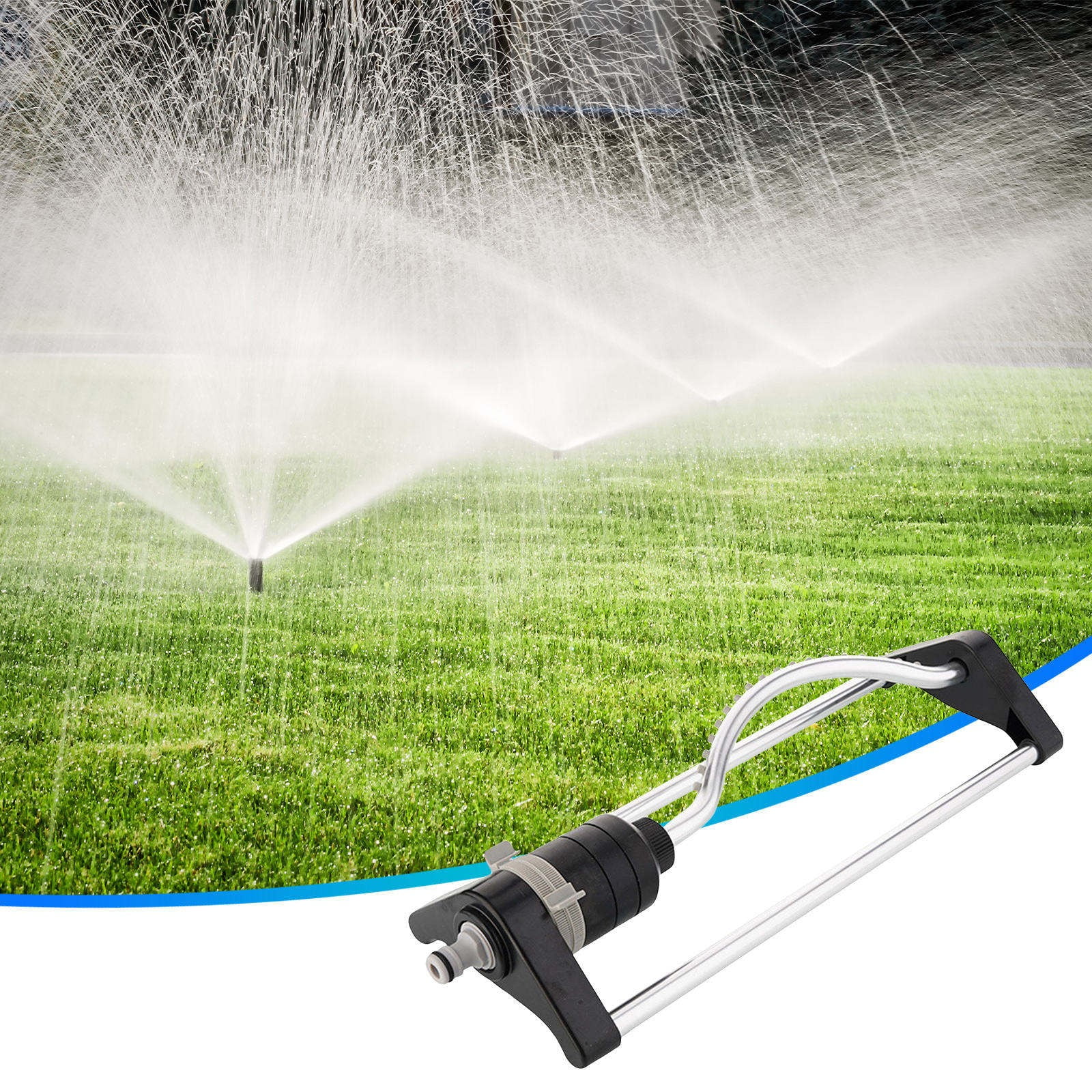 Efficient Automatic Oscillating Sprinkler, Adjustable Water Spray Pattern for Vegetable Garden, Durable Irrigation System for Flower Beds and Agricultural Use