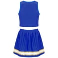 thumbnail image 2 of iEFiEL Kids Girls Patchwork Style Cheer Leading Dance Costume Uniform V Neck Crop Top with Pleated Skirt Outfit, 2 of 6