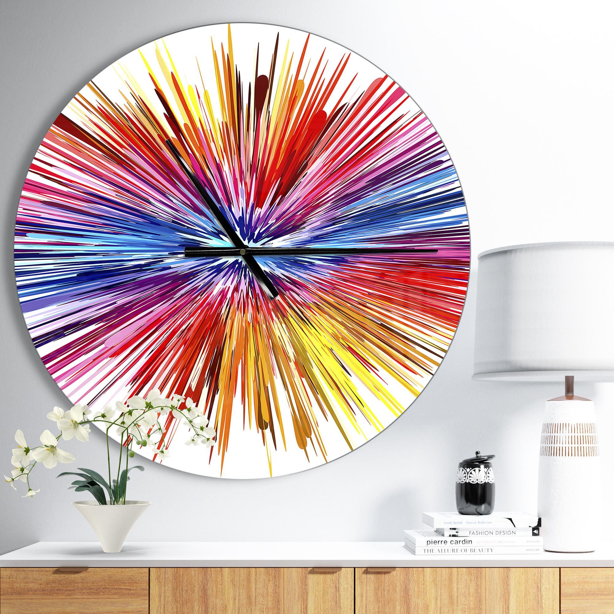 Designart 'Color Explosion ' Modern wall clock
