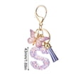 thumbnail image 2 of Qonioi Fashion Letter Key Chain, Butterfly Tassel Pendant for Keys Backpack Decoration, Keychain Accessory Key Fob Key Ring, 2 of 5