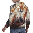 thumbnail image 6 of Goofa Romantic Flower Fox Couple for Men's Hooded Sweatshirt - Lightweight Pullover Hoodie with Kangaroo Pocket, Perfect for Everyday Wear-Small, 6 of 7