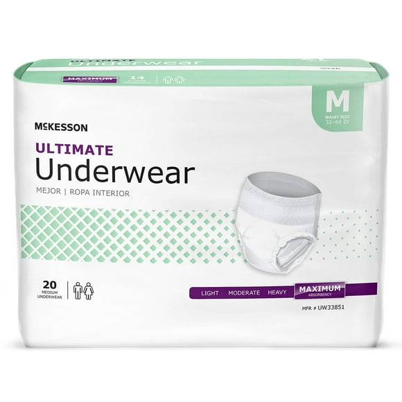 McKesson Ultimate Underwear, Incontinence, Maximum Absorbency, Medium, 80 Count