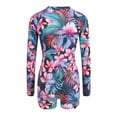 thumbnail image 5 of Quealent Women Plus Size Two Piece Long Sleeve Rash Guard Sets Built in Bra Swim Shirt Top and Shorts with Pockets UPF50+ Multicolour for S, 5 of 5