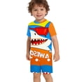 thumbnail image 6 of Atogsazn Kids Boys Hawaiian Swimsuit Childrens Short Sleeve Tshirt Shorts Bathing Suit 2 Piece Set Summer Outfit Blue 9-10 Years Fashion, 6 of 9