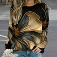 thumbnail image 2 of Abstract Flowers Womens Oversized Sweatshirts Hoodies Crewneck Casual Tops Comfy FallWinter Clothes 2024, 2 of 7