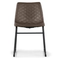 thumbnail image 4 of Set of 2 Berenice Dark Brown Faux Leather Upholstered Dining Chair with Black Iron Legs, 4 of 7