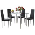 PAPROOS Dining Table Set for 4, Modern Kitchen Table Sets with Tempered