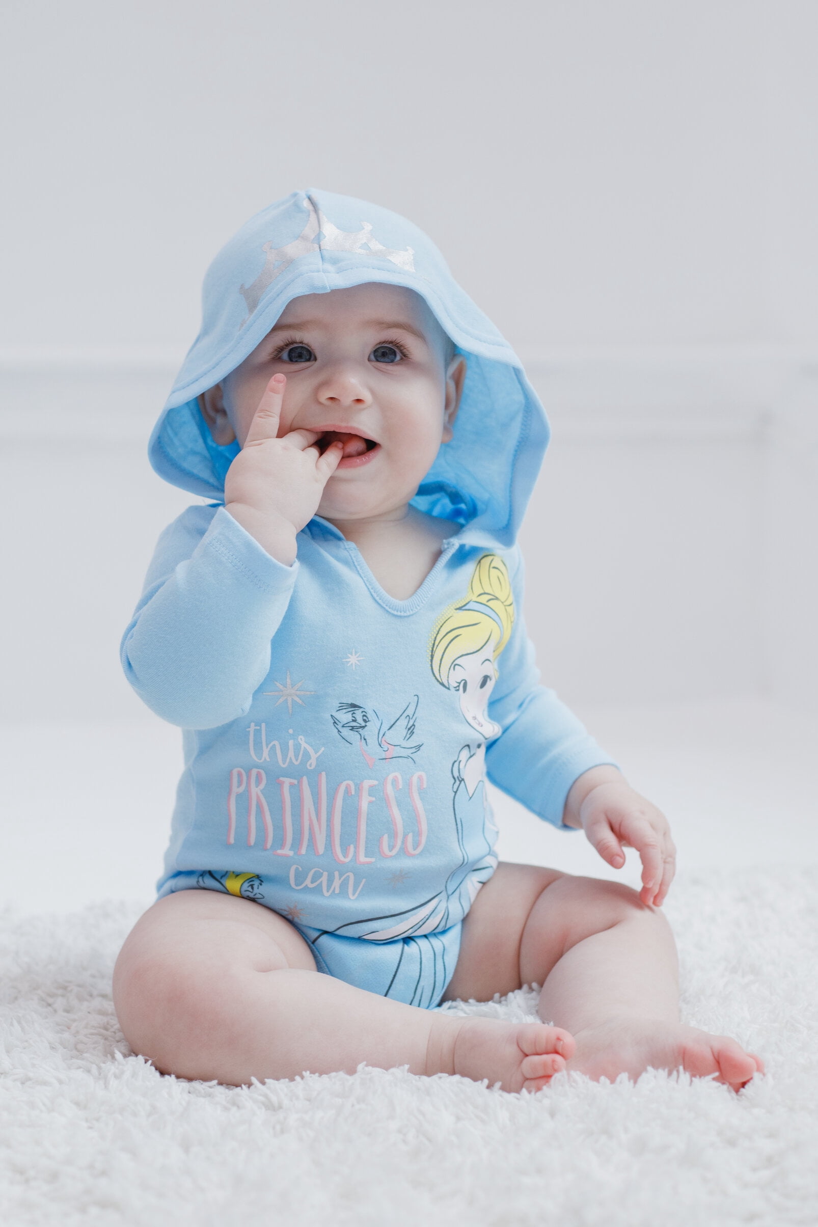 Disney Princess Belle Cinderella Ariel Newborn Baby Girls 3 Pack Bodysuits Newborn to Infant