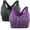 Gray,Purple, variant on YouLoveIt Women's Sports Bra, 2 pack Front Zipper Closure Sports Bra Racerback Workout Bras, Removable Pad Tank Top Yoga Sports Bra Zip Front Sports Bra
