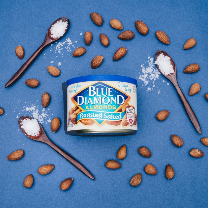 Pack of 12, Blue Diamond Roasted Salted Almonds, 6 oz
