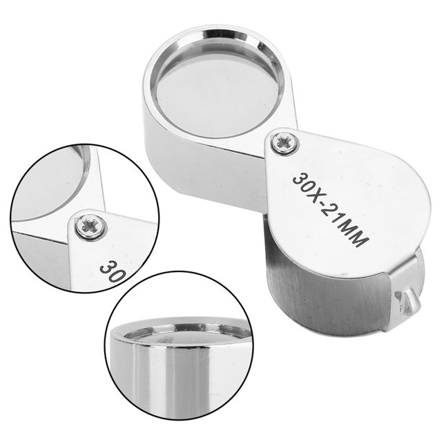 Lupa de Bolsillo para Joyería Sello de Diamante Moneda Inspección de Gemas Lupa Portátil 30X 20X Concha de Lágrima Caja de Almacenamiento para Cualquier Uso ANGGREK Otros