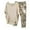 Khaki, variant on Lolmot Two Piece Summer Outfits for Women Casual Cotton Linen Sets Oversized Short Sleeve Tops and Camo Capri Pants Matching Set