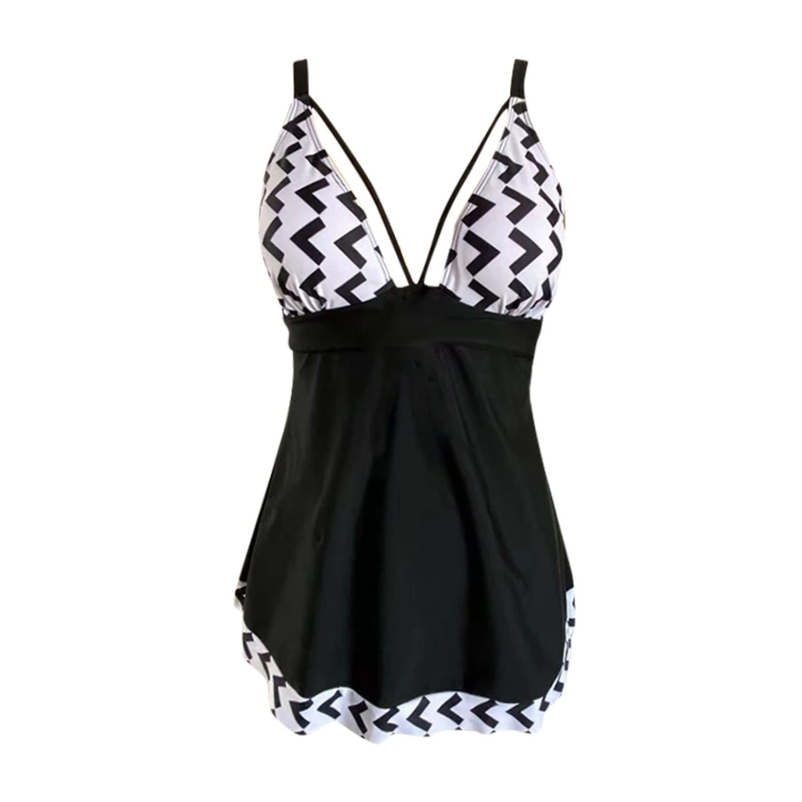 Fanxing Womens Plus Tankini Swimsuits Tops with Padded Bra Tummy ...
