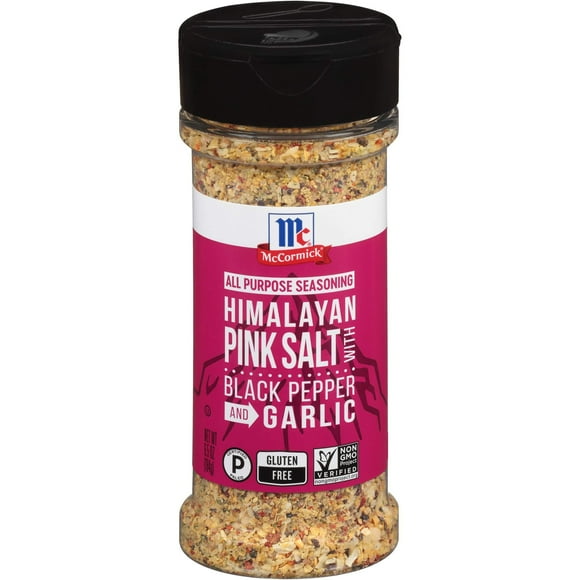 McCormick Himalayan Pink Salt with Black Pepper and Garlic All Purpose Seasoning, 6.5 Oz 6.5 Ounce (Pack of 1)
