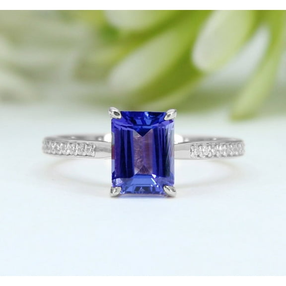 Natural Blue Tanzanite 925 Sterling Silver Ring,Engagemant Ring, Birthstone Rings for Women, Gift For Her