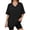 Black, variant on Oversized T shirts for Women V Neck Short Sleeve Loose Tees Summer Casual Basic Tops