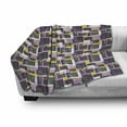 thumbnail image 2 of Geometric Soft Flannel Fleece Throw Blanket, Abstract Modern Pattern with Grunge Stripes and Squares, Cozy Plush for Indoor and Outdoor Use, 50" x 60", Lilac Charcoal Grey, by Ambesonne, 2 of 5