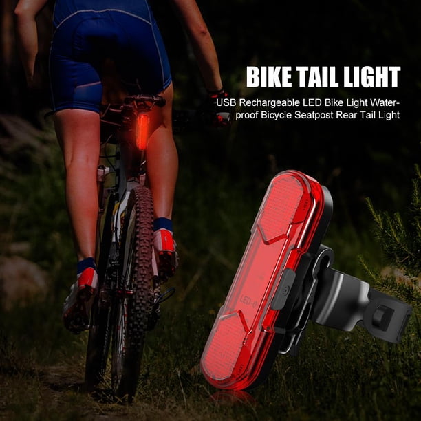USB recargable LED bicicleta luz impermeable bicicleta trasera luz trasera (rojo)