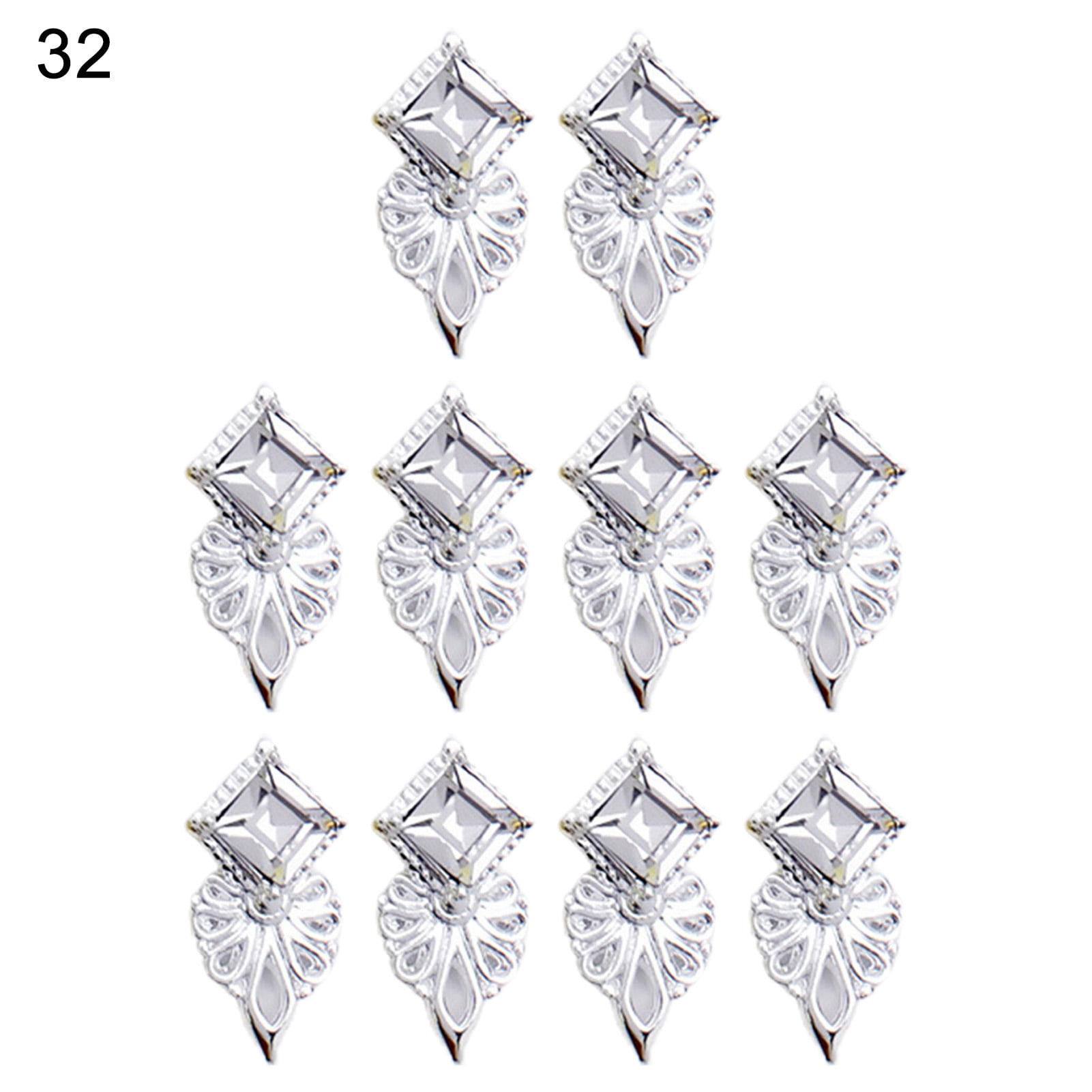 Sunjoy Tech 10Pcs Nail Jewelry Retro Shiny Wide Application Decorative