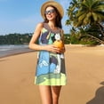 thumbnail image 3 of Lsque Bluey Pattern Summer Dresses for Women – Sleeveless T-Shirt Swing Sundress, Perfect for the Beach and Casual Days, 3 of 6
