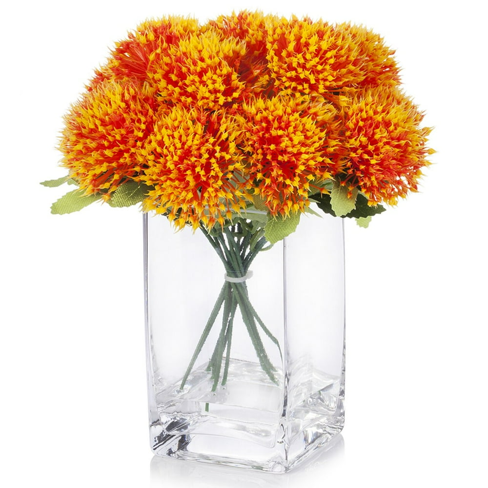Enova Home Artificial Mixed Greenery Arrangement in Clear Glass Vase