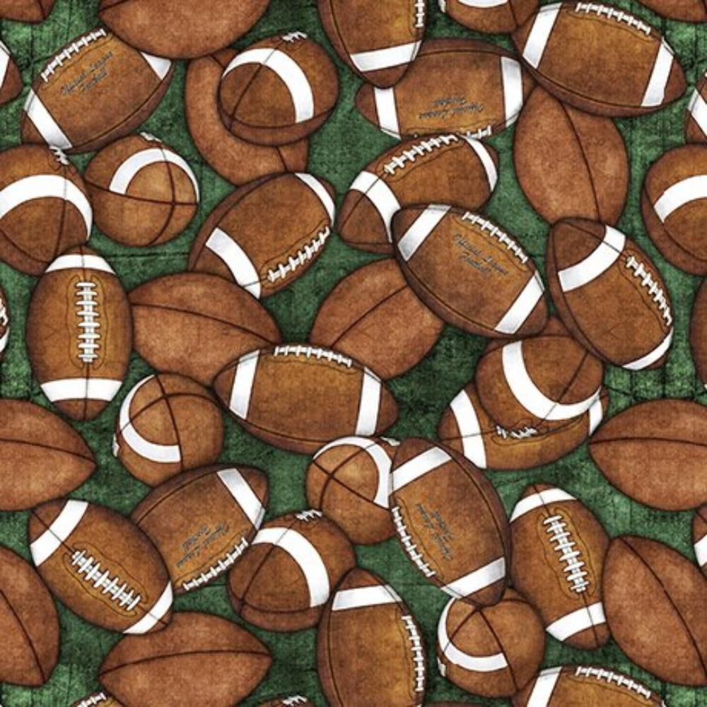 Gridiron Football Balls Cotton fabric by, This fabric is sold by the