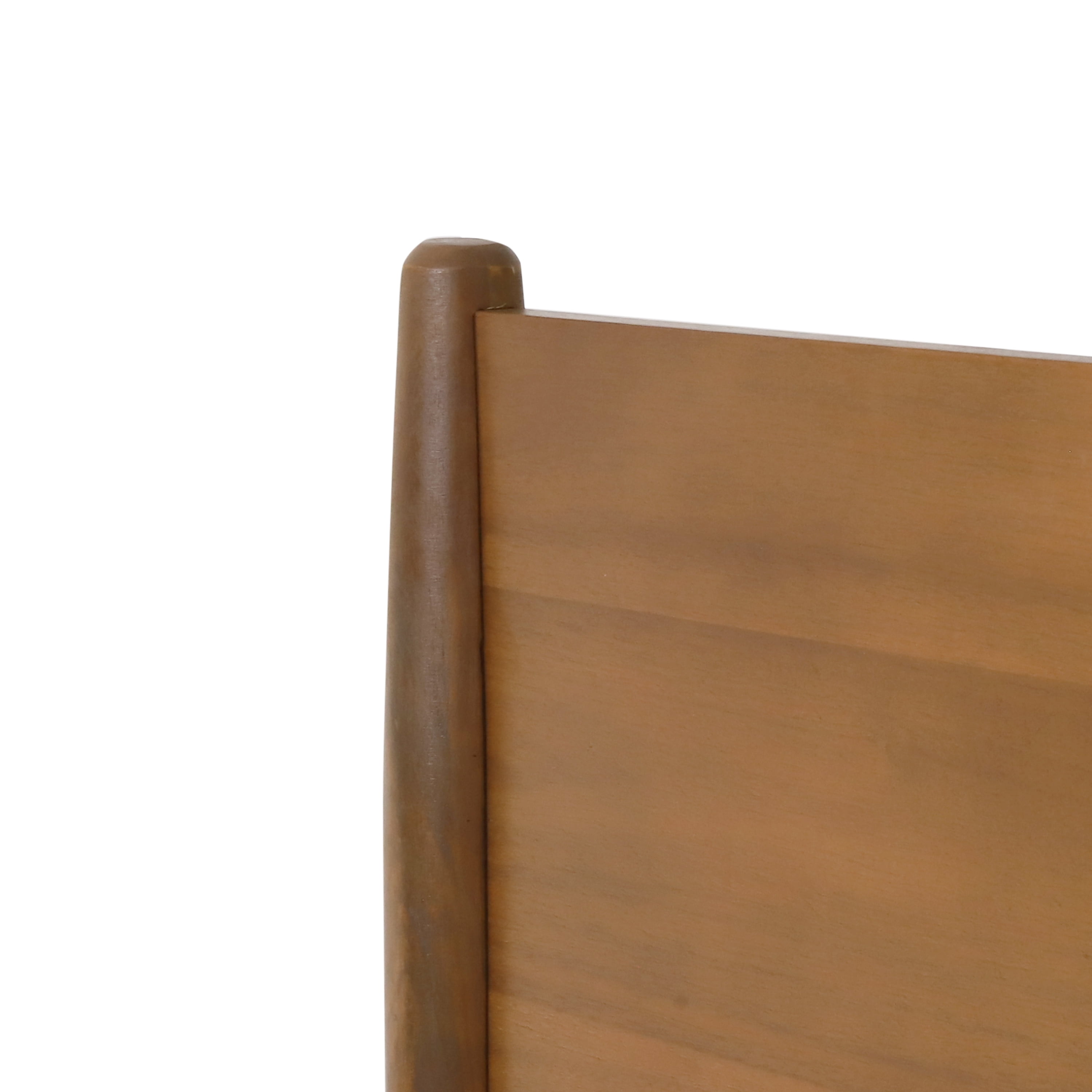 Mintazer King Platform Bed Frame, Mid-Century Bed with Panel Headboard & Splayed Legs, No Box Spring Required, Brown