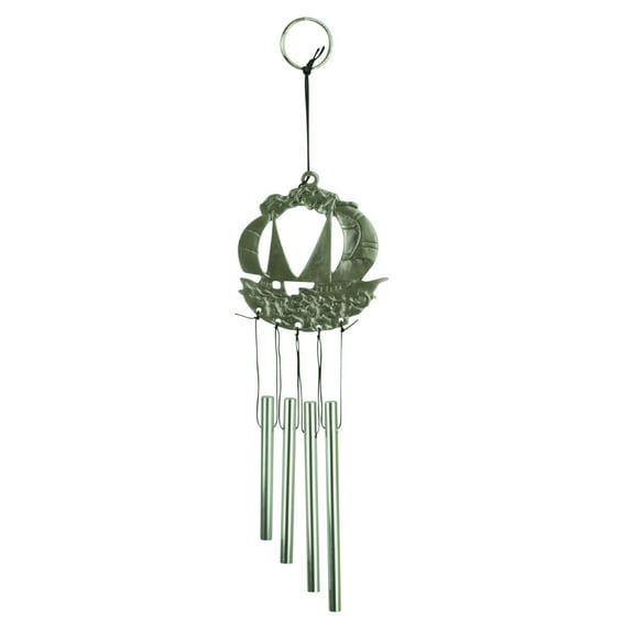 11" Tall Mini Sailboat Windchime Glory Land Pewter Garden Home Decoration