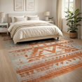 thumbnail image 3 of ODIKA 8'x10' Washable Area Rug Non-Shedding, Easy Care, Geometric Abstract Interlocking Vintage Distressed Mid Century for King Size Bedroom Under Bed, Master Suite, 3 of 7