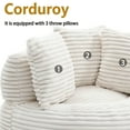 thumbnail image 5 of MDQMD 45"Oversized Bean Bag Chair Round with Armrests Corduroy Fabric 3 Pillows Comfy Lazy Sofa for Adults Giant Bean Bag Chair for Living Room Bedroom Gaming Reading Nook White, 5 of 9