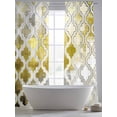 thumbnail image 5 of Yellow Morocco Sheer Curtains 96 Inch Length 2 Panels Set, Retro Grey Foil Painting Grunge Tribal Voile Window Treatment Semi Sheer Long Curtains Drapes for Bedroom/Living Room/Kitchen 52"x96"x2, 5 of 7