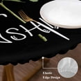 thumbnail image 3 of Sunflowers Round Tablecloth, Fitted Table Cover with Elastic for 55"-60" Round Tables, Modern Bee You Are My Sunshine Black Table Cloth Outdoor Indoor Dinning Party Waterproof Tablecloths, 3 of 7