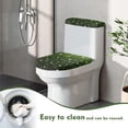 thumbnail image 5 of HELLHERO Universal Toilet Top Cover Set Fits All Toilet Shapes Adjustable Dustproof Toilet Cover Set Elastic Bottom Hotel Stays in Place 17"x21" Green Pattern, 5 of 5