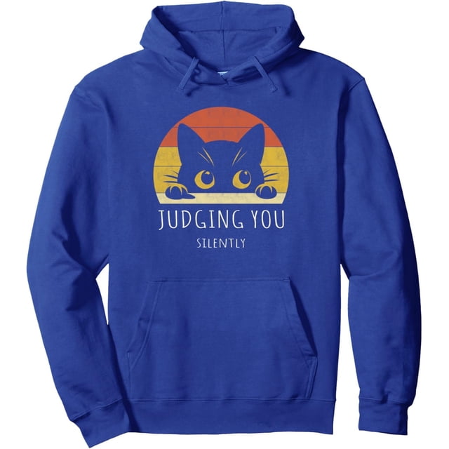 Funny Black Cat Judging You Silently Sarctic Cat - Camiseta con capucha